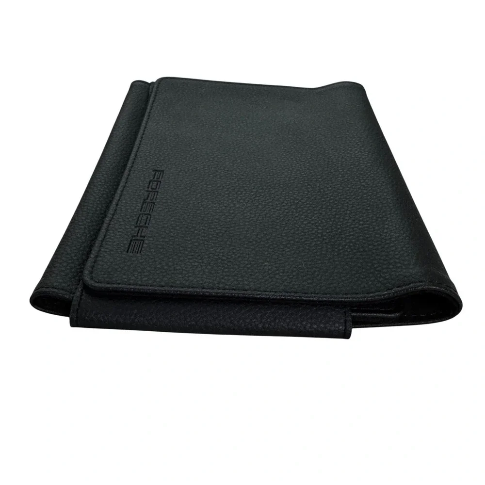 PORSCHE OEM Black Leather Owners Manual Portfolio Document Holder Organizer